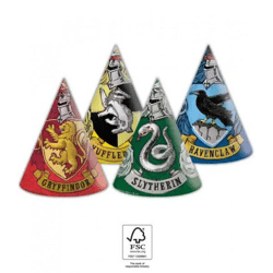 Harry Potter Hogwarts - 6 party hats - 4 assorted