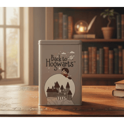 Harry Potter Vorratsdose „Hogwarts Express“ 1500 ml Metall Aufbewahrungsdose mit Deckel Grau 