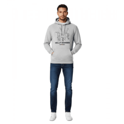 Helly Hansen Manchester Graphic Herren Hoodie Baumwoll-Pullover mit Kapuze 300 g/m² Sweat-Pullover 78380 970 Grau