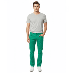 Herren Chino-Hose Regular Fit Klassische Stoffhose Freizeit Business-Chino 7551 Grün