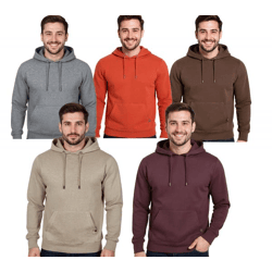 Herren Hoodie Kapuzen-Pullover Basic-Pullover moderner Baumwoll-Pullover Sweater Große Größen Braun, Rot, Grau, Beige oder Weinrot