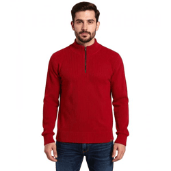 Herren Strick-Troyer klassischer Strick-Pulli mit Reißverschluss Langarm-Pullover Große Größen 978933 Rostrot