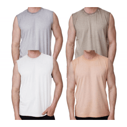 Herren Tank-Top Kurzarm-Shirt schlichtes Sommer Top Baumwoll-Shirt R-15286 Hell-Orange, Weiß, Khaki oder Grau