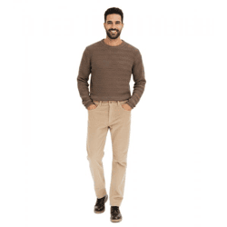 Herren Thermo Relaxed Fit Cordhose mit Flanellfutter Business-Hose Baumwoll-Hose 972195 Beige