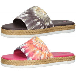 högl Women's Beach Mules with Batik Print Summer Shoes 3-10 0738 in Brown or Pink