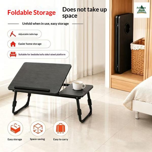 Höhenverstellbarer & neigbarer Klapp-Laptisch, Bett-Schreibtisch für Notebook