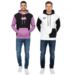 Hollister X Social Tourist Herren Hoodie mit Social Tourist-Print Baumwoll-Pullover 365-352 in Schwarz/Lila oder Weiß/Schwarz