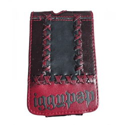 Iggy Pop MP3-Player-Hülle mit Klettverschluss iPod-Player 11x7x1,5 cm MP3-Schutz Fan-Zubehör Schwarz/Rot