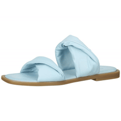 ILC Liberika Women's Mules Genuine Leather Sandals with Twisted Strap Summer Shoes C45-3720-11 Light Blue