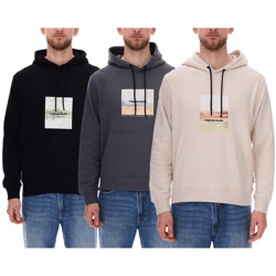 JACK & JONES Esterbro Newton Herren Kapuzen-Pullover Baumwoll-Pullover mit Originals Studio Print 12266801 Grau, Schwarz oder Beige