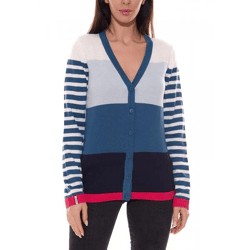 KangaROOS Damen Strickjacke Feinstrick-Jacke im Colour-Block Design 66591238 Blau/Pink