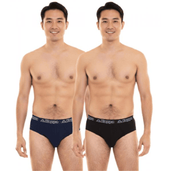 Kappa Men's Briefs with Stretch Cotton Underwear Featuring a Logo Waistband, Style 711167, Black, Blue, or Gray