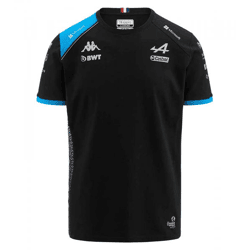 Kappa X ALPINE Formula 1 F1 Kids' T-Shirt with HYDRO WAY PROTECTION Technology, Short-Sleeve Shirt 321F34W AF1 A12_K Black