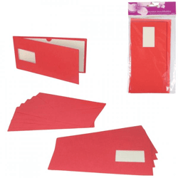 Karten mit Umschlägen rot 21 cm 5 Stk.