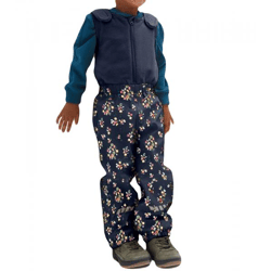 Kinder Regenhose mit reflektierenden Streifen Thermo-Latzhose für Jungen und Mädchen mit Blumen Muster Matsch-Hose Buddelhose 903967 Dunk