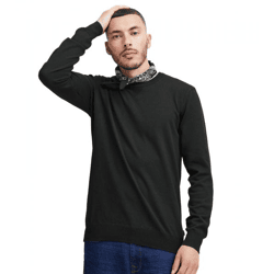 klassischer BLEND BHCerstan Herren Feinstrickpullover mit Rundhals Strickpullover 20716722ME-194007 Schwarz