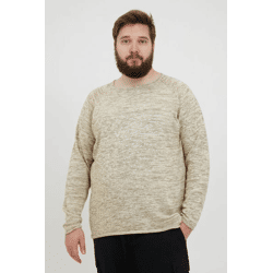 klassischer BLEND BHDan BT Herren Feinstrickpullover mit Rundhals Strickpullover Große Größen 20713439ME-120105 Beige