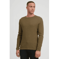 klassischer BLEND BHPullover Herren Grobstrickpullover mit Rundhals Strickpullover 20712645-171118 Grau