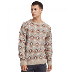 klassischer BLEND Herren Feinstrickpullover mit Rundhals Strickpullover 20715873-161104 Beige