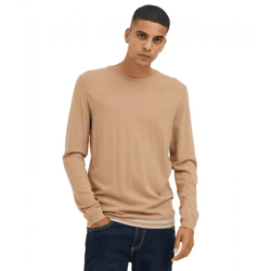 klassischer BLEND Herren Feinstrickpullover mit Rundhals Strickpullover 20717260-161315 Beige