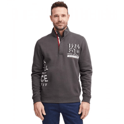 klassischer FQ1924 FQWilliam Herren Troyer mit Stehkragen Pullover 21900589-190201 Grau