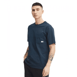 klassisches 11 PROJECT PREmil SS Herren T-Shirt mit Rundhals Shirt 21300995-ME-194010 Blau