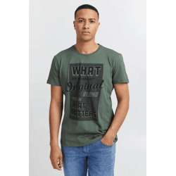 klassisches BLEND Herren T-Shirt mit Rundhals Shirt 20714250-186011 Grün