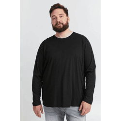 Classic SOLID SDBedon BT Men's Long-Sleeve Round-Neck Shirt, Plus Sizes 21300882-ME-194007 Black
