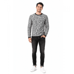 klassisches SOLID SDFlocks Herren Sweatshirt mit Rundhals Pullover 21102722ME-9000 Schwarz