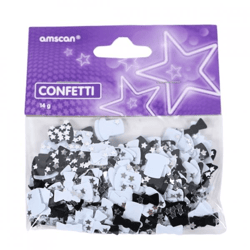 Konfetti Hüte und Schleifen metallisch schwarz/weiß 14 g
