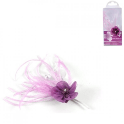 Corsage artificial flower purple 10 cm