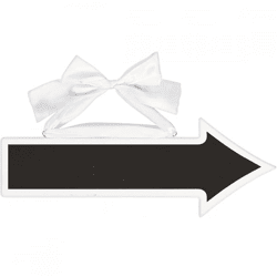 Kreidetafel Pfeil schwarz/weiß 42 cm