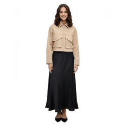 kurz geschnittene Damen Jacke cropped Sommer-Jacke mit Baumwolle 924633 Beige