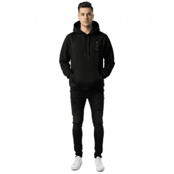 kuscheliger ON THAT ASS Zack Herren Hoody Kapuzen-Pullover Baumwoll-Sweater mit Kängurutasche Fleece gefüttert Hoodie Schwarz