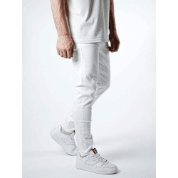 lässige 2Y Premium Herren Jeans Slim Fit Reißverschluss mit Baumwolle Weiß