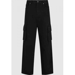 lässige 2Y Premium Herren Jeans Straight Fit Reißverschluss mit Baumwolle Schwarz