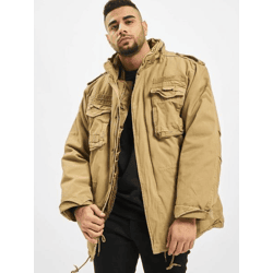 lässige Brandit Herren Jacke Reißverschluss Taschen Beige