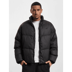 lässige DEF Herren Jacke Reißverschluss Rippbündchen Schwarz