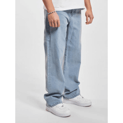lässige DEF Herren Jeans Reißverschluss Taschen mit Baumwolle Blau
