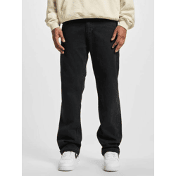 lässige DEF Herren Jeans Straight Fit Reißverschluss mit Baumwolle Schwarz