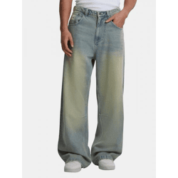 lässige Karl Kani Herren Jeans 10.5 g/m² mit Baumwolle Blau/Beige
