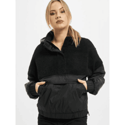 lässige Urban Classics Damen Jacke Kordelzug Klettverschluss 65 g/m² Schwarz