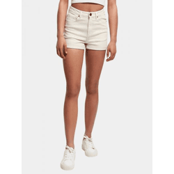 lässige Urban Classics Damen Jeans Stretch Reißverschluss Taschen mit Baumwolle Ecru-Weiß