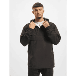 lässige Urban Classics Herren Jacke Reißverschluss Kapuze 78 g/m² Schwarz