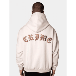 Casual, oversized men's hoodie in beige cotton