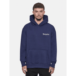 Casual, oversized men's hoodie with cotton, blue