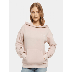 lässiger Urban Classics Damen Hoodie Rippstrick Rippbündchen 300 g/m² mit Baumwolle Rosa