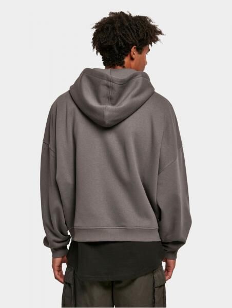 l&auml;ssiger URBAN CLASSICS Herren Hoodie Rei&szlig;verschluss Rippb&uuml;ndchen 300 g/m&sup2; mit Baumwolle Grau