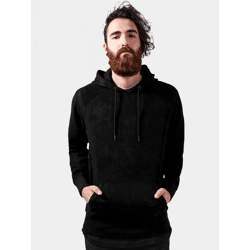 lässiger Urban Classics Herren Hoodie Stretch große Kapuze Taschen Schwarz