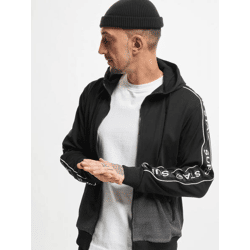 lässiger vsct Herren Hoodie Kordelzug Reißverschluss Schwarz